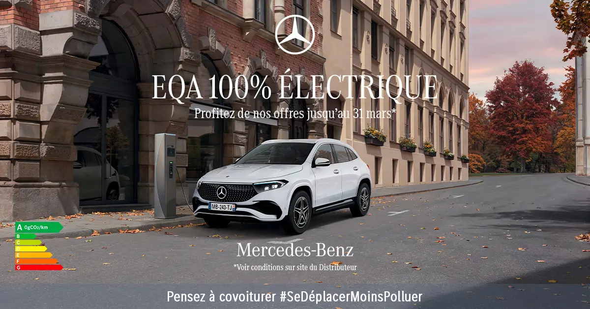  Mercedes-Benz EQA 100% électrique à partir de 450€/mois