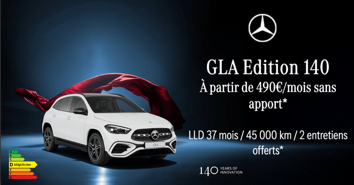 Mercedes-Benz GLA Edition 140 à partir de 490€/mois
