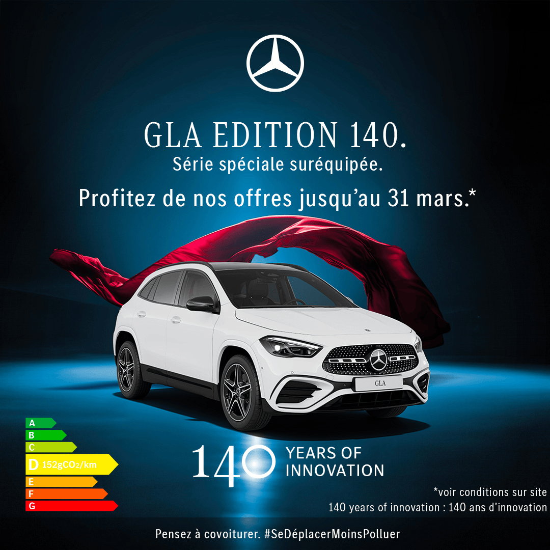 Mercedes-Benz GLA Edition 140 à partir de 490€/mois